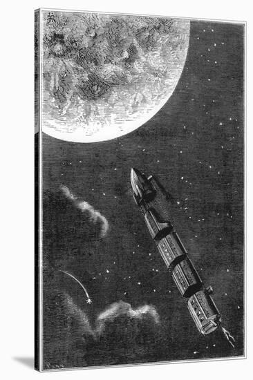 Jules Verne (1828-190), De La Terre a La Lune, 1865-null-Stretched Canvas