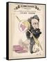 Jules Verne French Science Fiction Writer-Andr? Gill-Framed Stretched Canvas