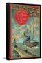 Jules Verne, "From the Earth to the Moon", Cover-Jules Verne-Framed Stretched Canvas