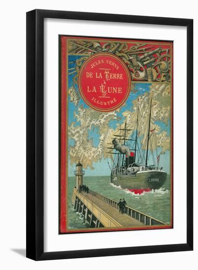 Jules Verne, "From the Earth to the Moon", Cover-Jules Verne-Framed Giclee Print