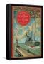 Jules Verne, "From the Earth to the Moon", Cover-Jules Verne-Framed Stretched Canvas