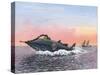 Jules Verne's Nautilus Submarine, Artwork-Richard Bizley-Stretched Canvas