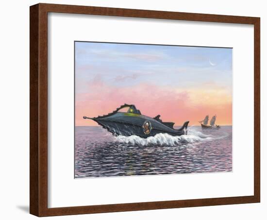 Jules Verne's Nautilus Submarine, Artwork-Richard Bizley-Framed Photographic Print