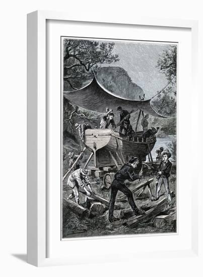 Jules Verne, "Two Years Holiday", Illustration-Jules Verne-Framed Giclee Print