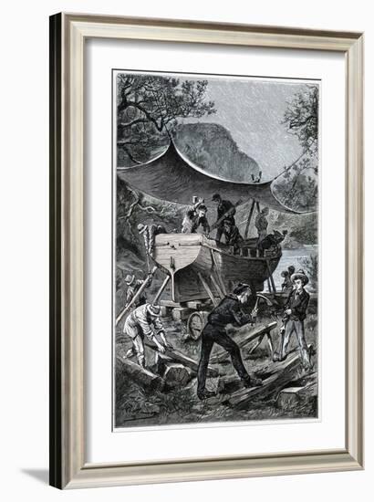 Jules Verne, "Two Years Holiday", Illustration-Jules Verne-Framed Giclee Print