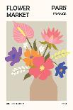 Flower Market Poster with Flowers in a Vase. Printable Wall Art. Vector Illustration.-juli-julia-Framed Premium Photographic Print