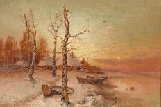 Winter Sunset in the Fir Forest, 1889-Juli Julievich Klever-Giclee Print