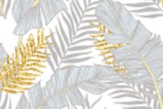 Seamless Pattern with Banana and Golden Palm Leaves in Vector-julia_blnk-Stretched Canvas