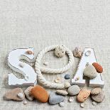 Concept of Summer Time with Sea Shells and Stones-Julia Photographer-Photographic Print