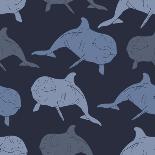 Dolphin Seamless Vector Pattern-Julia_Snova-Stretched Canvas