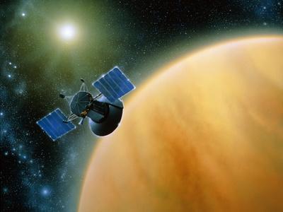 Artwork Showing Magellan Spacecraft Orbiting Venus