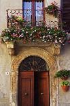 Balcony Flowers and Doorway in Pienza Tuscany Italy-Julian Castle-Photo