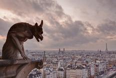 A Gargoyle on Notre Dame De Paris Cathedral Looks over the City, Paris, France, Europe-Julian Elliott-Photographic Print