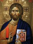 Christ Pantocrator Icon at Aghiou Pavlou Monastery on MountAthos-Julian Kumar-Premium Photographic Print