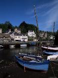 Blue Sailing Dinghy and River Aven, Pont-Aven, Brittany, France-Julian Pottage-Photographic Print