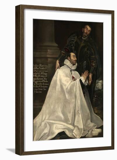 Julián Romero and His Patron Saint, 1612-1618-El Greco-Framed Giclee Print