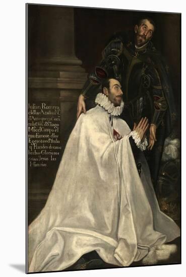 Julián Romero and His Patron Saint, 1612-1618-El Greco-Mounted Giclee Print