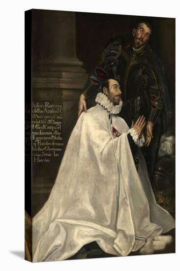 Julián Romero and His Patron Saint, 1612-1618-El Greco-Stretched Canvas