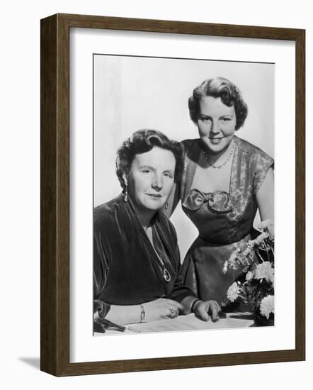 Juliana Queen of Holland Queen of Holland with Her Daughter Beatrix in 1956-null-Framed Photographic Print