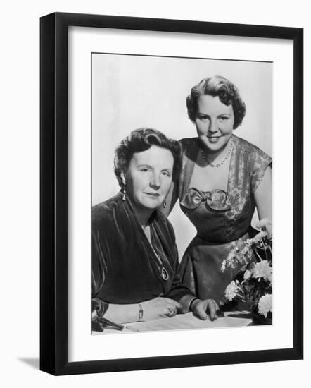 Juliana Queen of Holland Queen of Holland with Her Daughter Beatrix in 1956-null-Framed Photographic Print