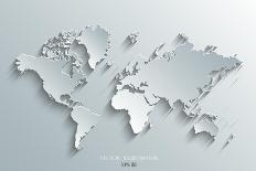 Image of a Vector World Map-Juliann-Framed Stretched Canvas