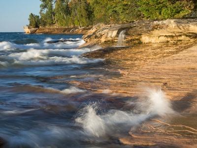 Small Waterfall along the Edge of Miner's Beach at Lake Superior in Pictured Rocks National Seashor