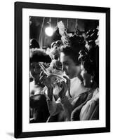 Julie Andrews Taking a Sip from the Glass Slipper During the TV Production of Cinderella-Gordon Parks-Framed Premium Photographic Print