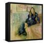 Julie Manet (1878-1966) and Her Greyhound Laerte, 1893-Berthe Morisot-Framed Stretched Canvas