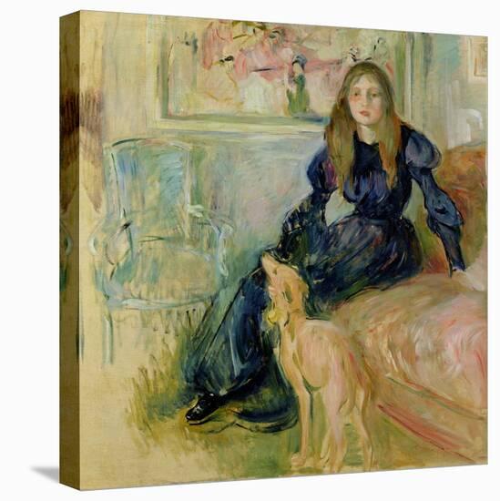 Julie Manet (1878-1966) and Her Greyhound Laerte, 1893-Berthe Morisot-Stretched Canvas