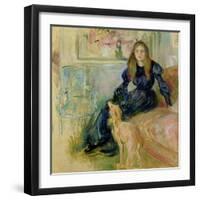 Julie Manet (1878-1966) and Her Greyhound Laerte, 1893-Berthe Morisot-Framed Giclee Print