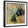 Julie Manet (1878-1966) and Her Greyhound Laerte, 1893-Berthe Morisot-Framed Giclee Print