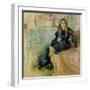 Julie Manet (1878-1966) and Her Greyhound Laerte, 1893-Berthe Morisot-Framed Giclee Print