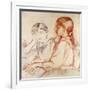 Julie Manet and Jeannie Gobillard at the Piano-Berthe Morisot-Framed Giclee Print