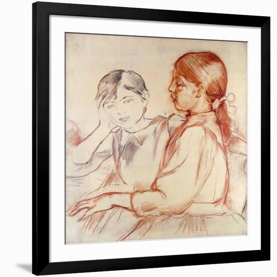 Julie Manet and Jeannie Gobillard at the Piano-Berthe Morisot-Framed Giclee Print