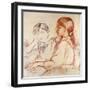 Julie Manet and Jeannie Gobillard at the Piano-Berthe Morisot-Framed Giclee Print