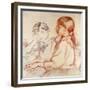 Julie Manet and Jeannie Gobillard at the Piano-Berthe Morisot-Framed Giclee Print