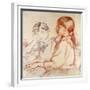 Julie Manet and Jeannie Gobillard at the Piano-Berthe Morisot-Framed Giclee Print