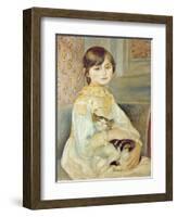 Julie Manet with Cat, 1887-Pierre-Auguste Renoir-Framed Giclee Print