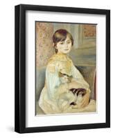 Julie Manet with Cat, 1887-Pierre-Auguste Renoir-Framed Giclee Print