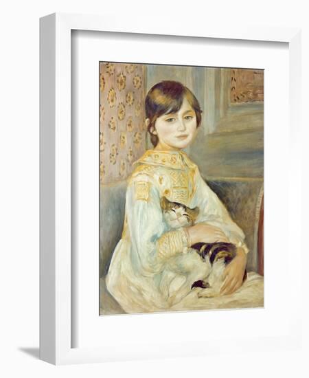 Julie Manet with Cat, 1887-Pierre-Auguste Renoir-Framed Giclee Print