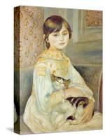 Julie Manet with Cat, 1887-Pierre-Auguste Renoir-Stretched Canvas