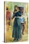 Julie Playing Violin-Berthe Morisot-Stretched Canvas