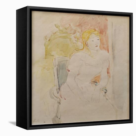 Julie Seated-Berthe Morisot-Framed Stretched Canvas