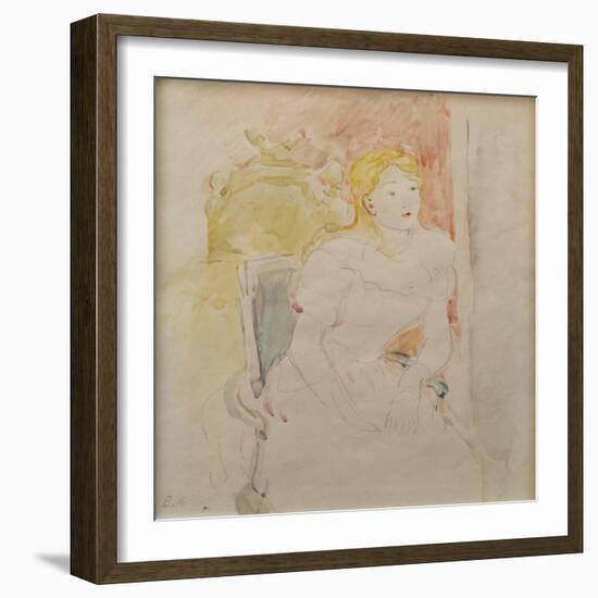 Julie Seated-Berthe Morisot-Framed Giclee Print