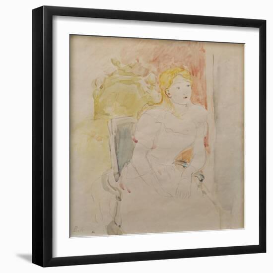 Julie Seated-Berthe Morisot-Framed Giclee Print