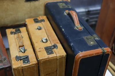 Vintage suitcases.