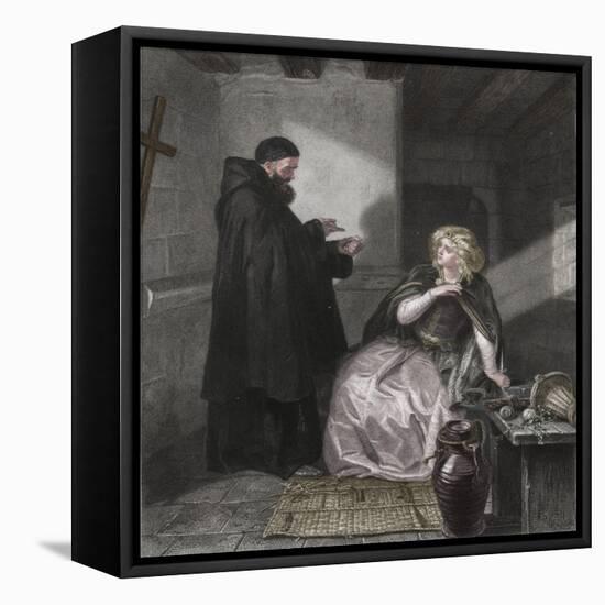 Juliet in the Cell of Friar Lawrence, 1867-Herbert Bourne-Framed Stretched Canvas