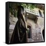 Juliet's Balcony and Statue, Verona, UNESCO World Heritage Site, Veneto, Italy, Europe-Stuart Black-Framed Stretched Canvas