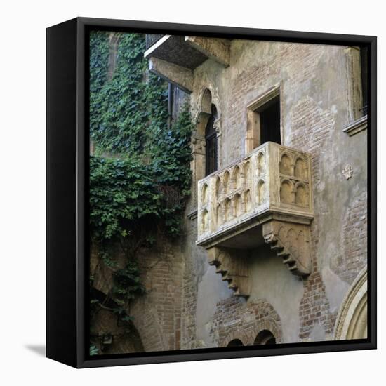 Juliet's Balcony, Verona, UNESCO World Heritage Site, Veneto, Italy, Europe-Stuart Black-Framed Stretched Canvas