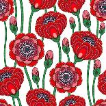 Poppy Seamless Pattern. Beautiful Vector.-julietarts-Art Print